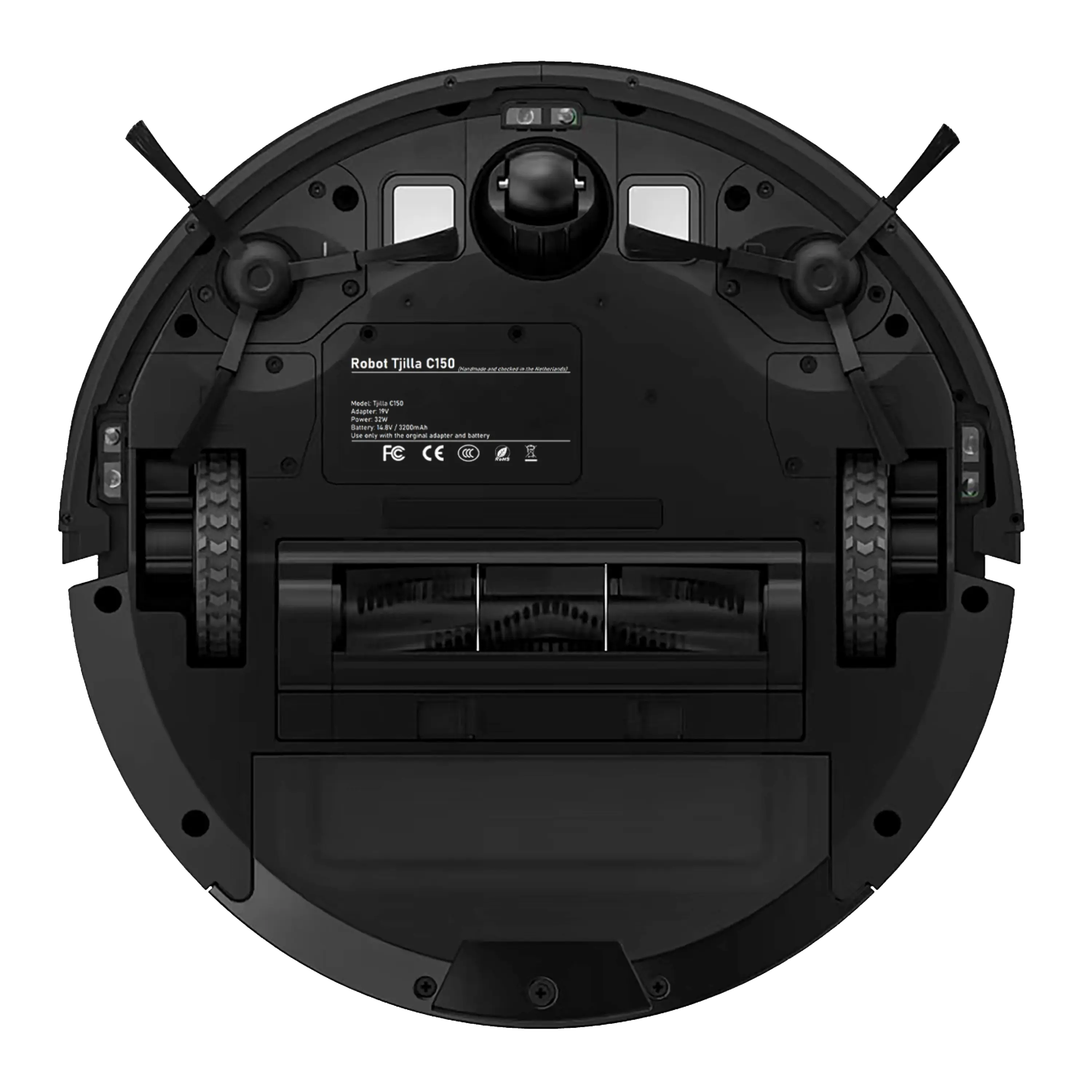 Robotstofzuiger met dweilfunctie, onderkant