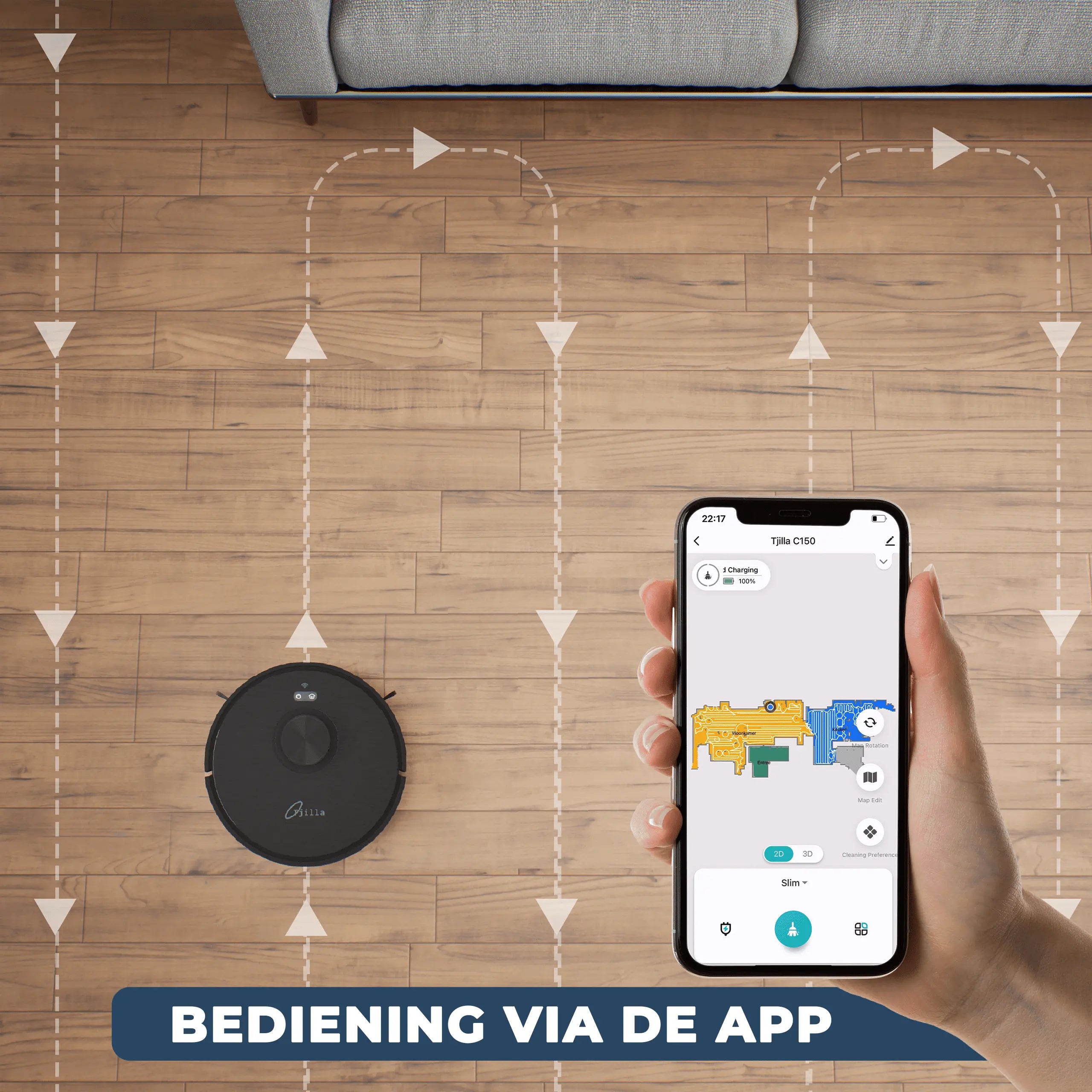 Robotstofzuiger met dweilfunctie en app