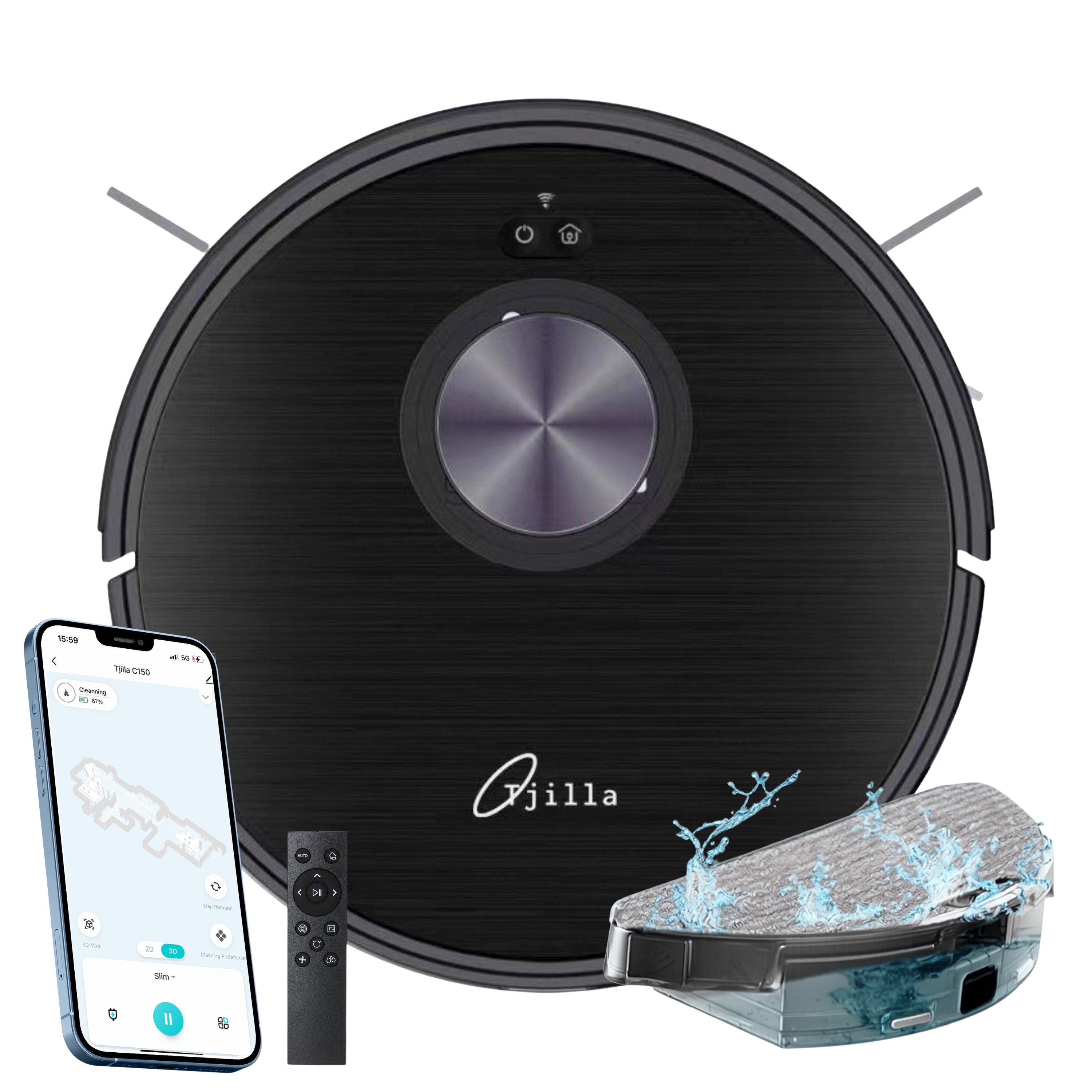 Slimme Robotstofzuiger met dweilfunctie - Tjilla C150