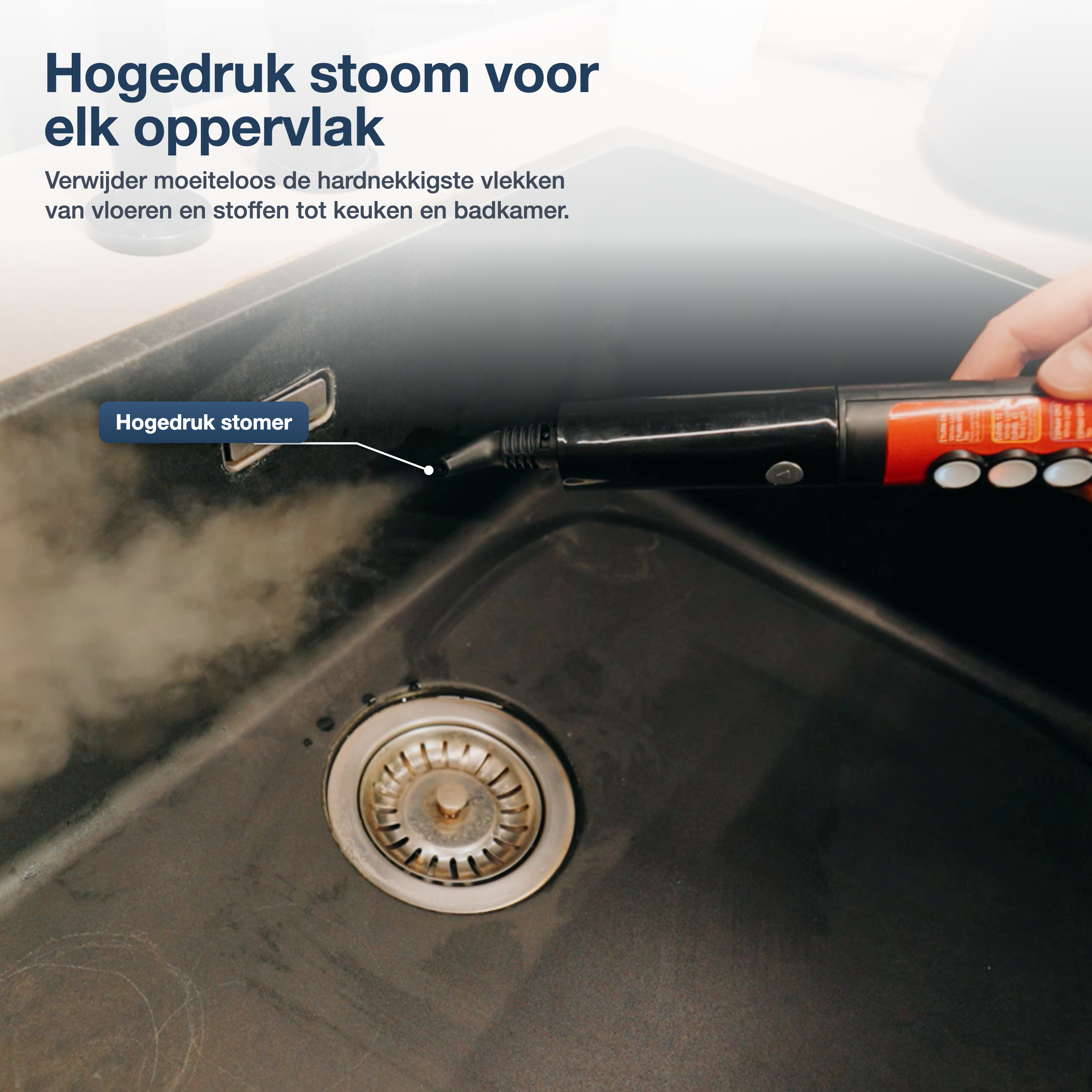 Vlekkenreiniger met stoomfunctie. 
