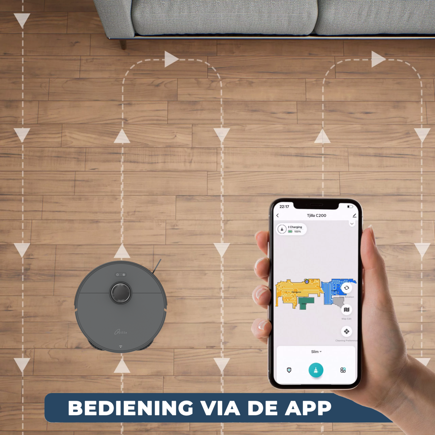 Tjilla C200 Robotstofzuiger met dweilfunctie